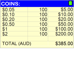 Money counter - Counted coins